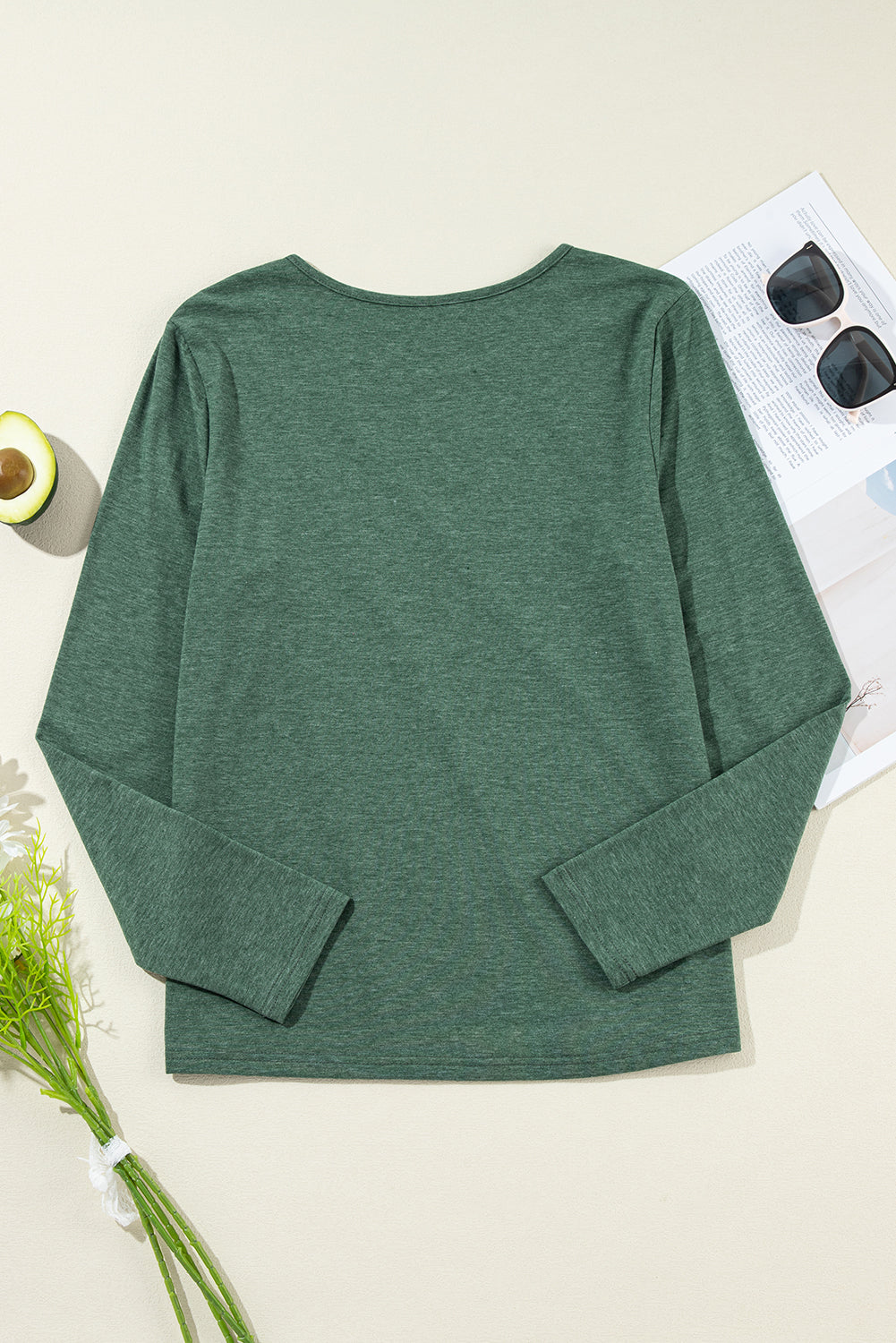 Black Asymmetric Seam Detail Solid Color Long Sleeve Top