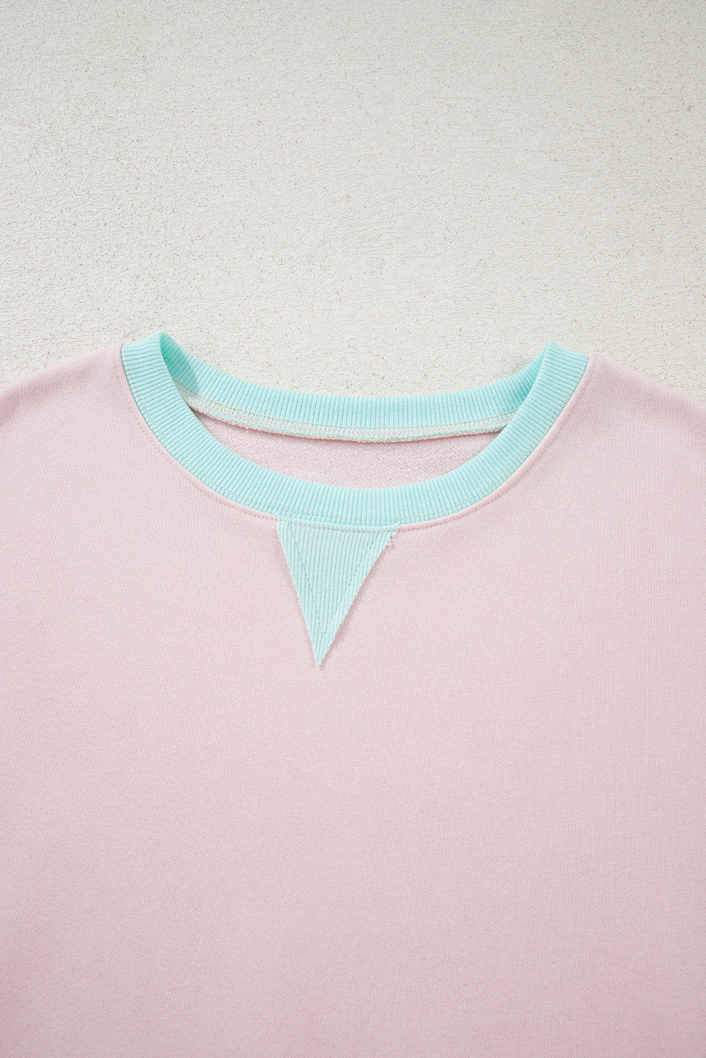 Parchment Striped Colorblock Patchwork Drop Shoulder Sweatshirt