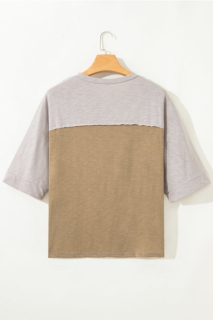 Pink Flower Patched Exposed Seam Bracelet Sleeve Oversized T Shirt