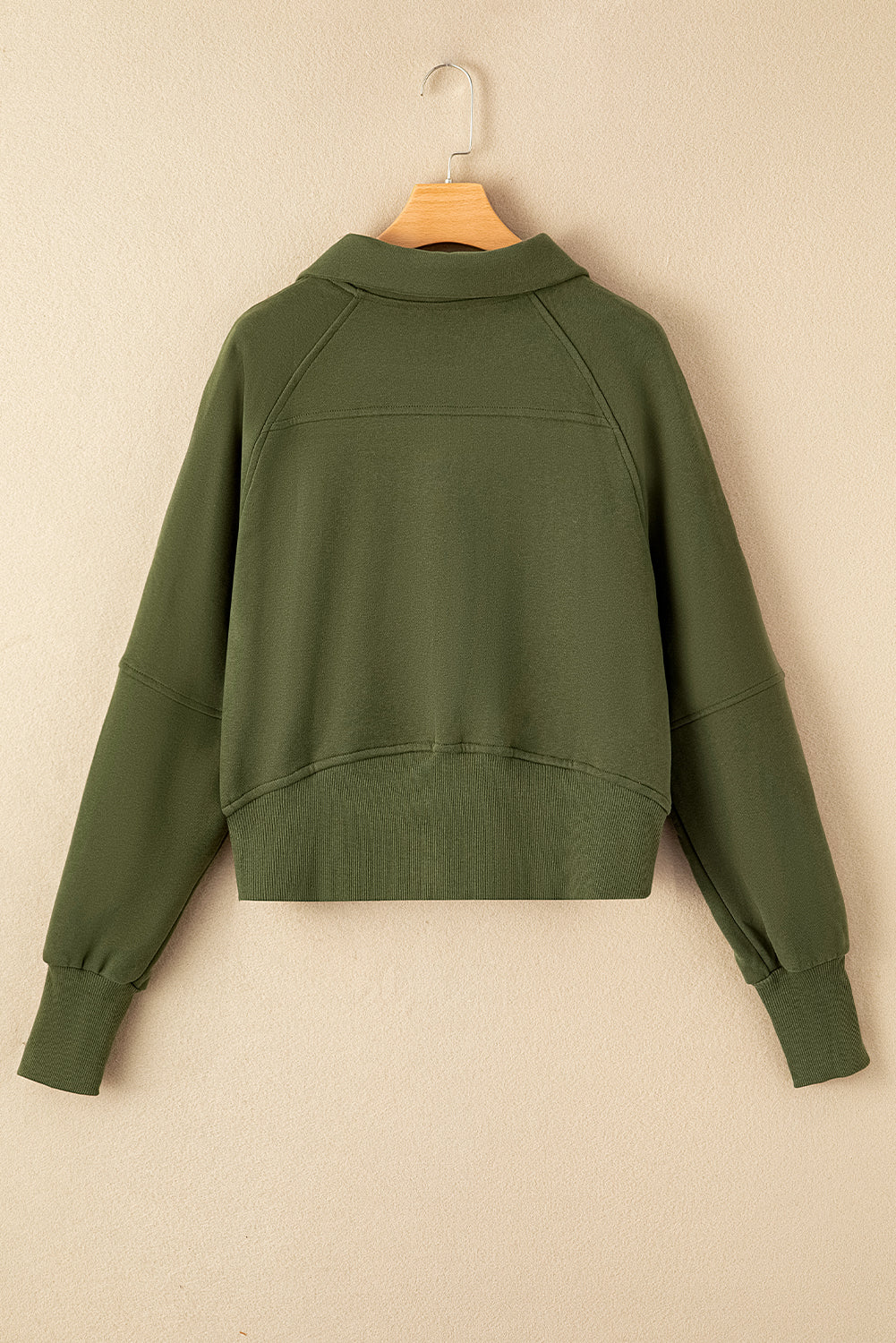 Gray Fleece Lined Zip Up Stand Collar Thumbhole Sleeve Sweatshirt