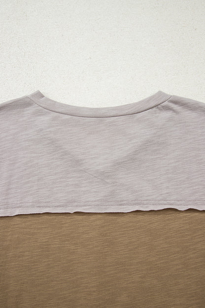 Pink Flower Patched Exposed Seam Bracelet Sleeve Oversized T Shirt