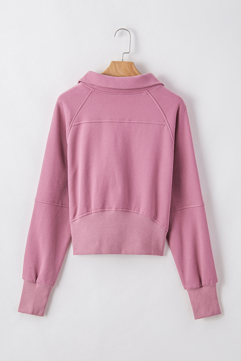 Gray Fleece Lined Zip Up Stand Collar Thumbhole Sleeve Sweatshirt